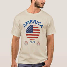 CAMISETA DIA DA INDEPENDÊNCIA PATRIÓTICO 4 DE JULHO DE 1776