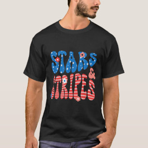Camiseta Dia da Independência Patriótico EUA Listras e Estr