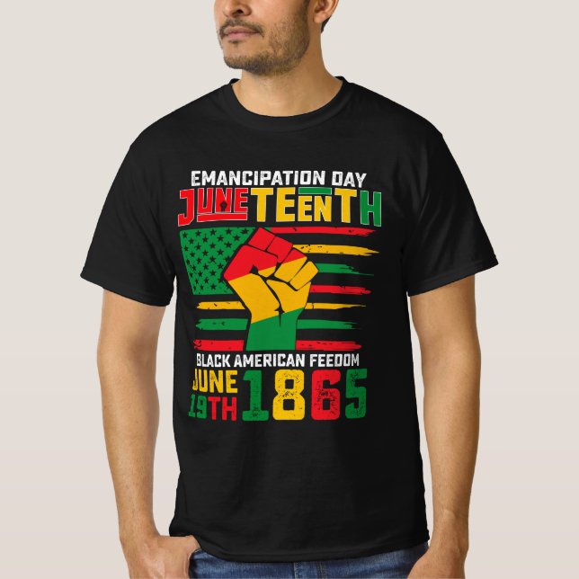 Camiseta Dia da Junta da Liberdade Negra Americana (Frente)
