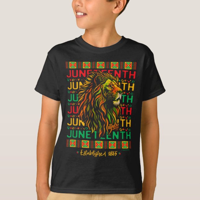 Camiseta Dia da Liberdade 1865, 12 de junho, Celebrar Negro (Frente)