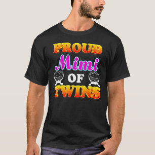 Camiseta Dia Da Mãe Dizendo Mimi Orgulhoso De Gêmeos