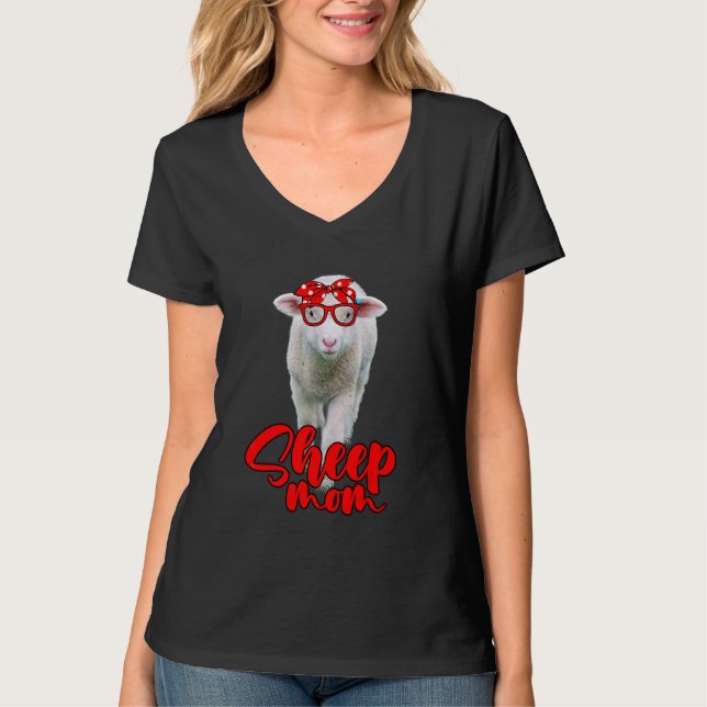 Camiseta Dia da Mãe Farmadora de Ovelhas Bonitas (Frente)