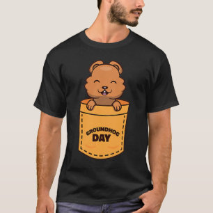 Camiseta Dia da Marmota 2023 Meme de Bolso Engraçado Amante
