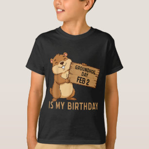 Camiseta Dia da Marmota 2 de Fevereiro É Meu Aniversário Fe