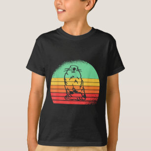 Camiseta Dia da Marmota Retro Pôr do Sol Engraçado Marmota