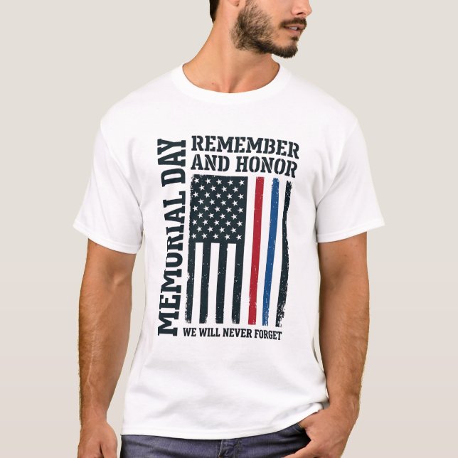 Camiseta Dia da Memória Lembrar e Homenagear Tributo Vetor  (Frente)