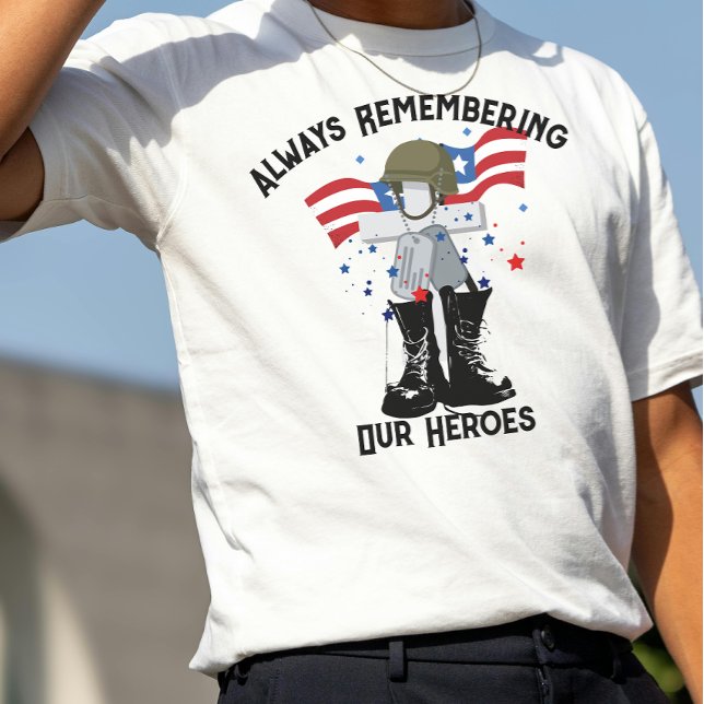 Camiseta Dia da Memória, Lembrar e Honrar (Criador carregado)