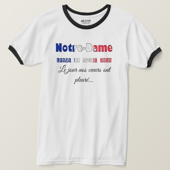 Camiseta Dia da Memória Notre-Dame de Paris (Frente do Design)