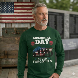 Camiseta Dia da Memória Nunca Esquecido Patriótico Militar