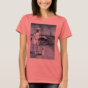 Camiseta Dia da menina e de cão no Victorian do vintage da