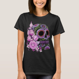 Camiseta Dia da Morte - Pano De Açúcar Preto, Floral, Rosa