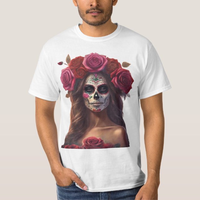 Camiseta Dia da Mulher Morta com Rosas (Frente)