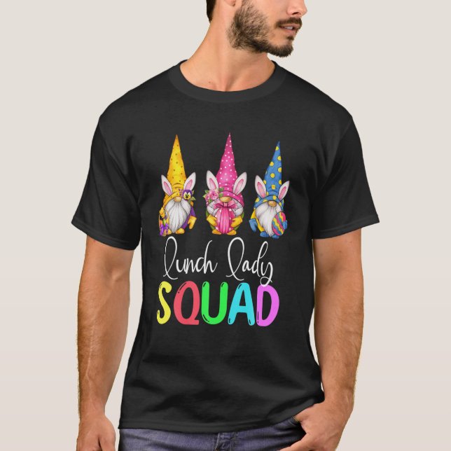 Camiseta Dia da Páscoa da Lady Squad Gnomos Ovos Mulheres (Frente)