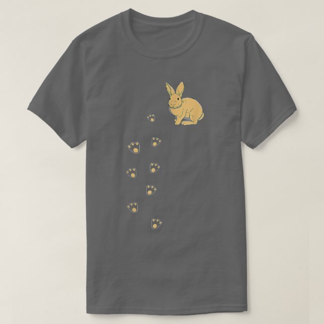 Camiseta Dia da Páscoa de bolso de coelho fino (Frente do Design)