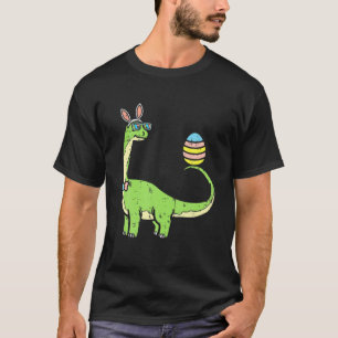Camiseta Dia da páscoa Dinossauro Coelhinho Orelha Brontosa