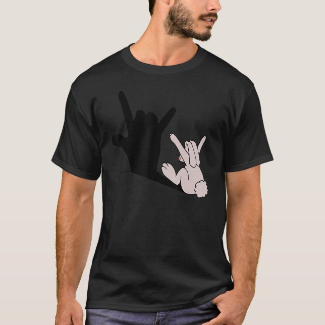 Camiseta Dia da Páscoa do Coelho da Mão Engraçado (Frente)