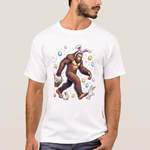 Camiseta Dia da Páscoa do Pé Grande Sasquatch Engraçado Bun