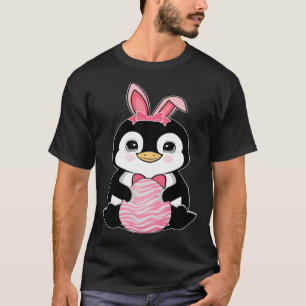 Camiseta Dia da Páscoa do Pinguim Coelhinho de Ovo da Pásco