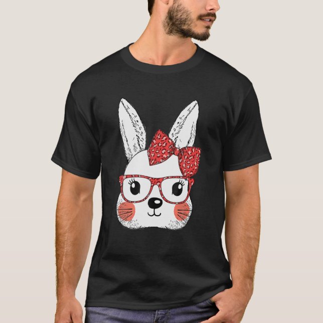 Camiseta Dia da Páscoa dos Óculos-Leopardo Bonitos (Frente)