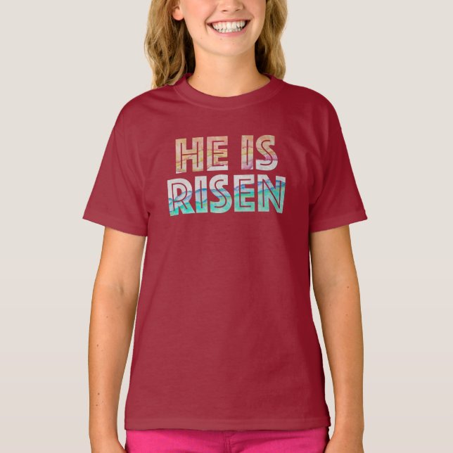 Camiseta Dia da páscoa - Ele é Risen (Frente)