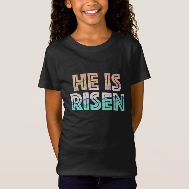 Camiseta Dia da páscoa - Ele é Risen (Frente)