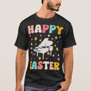 Camiseta Dia da Páscoa Engraçado do Piano Vintage
