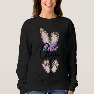 Camiseta Dia da Páscoa Gigi Páscoa Leopard Bunny Gigi