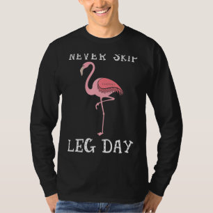 Camiseta Dia Da Perna De Ginástica Engraçado Flamingo Para