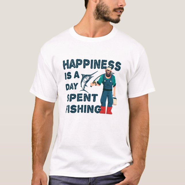 Camiseta Dia da Pesca da Felicidade de Reel (Frente)