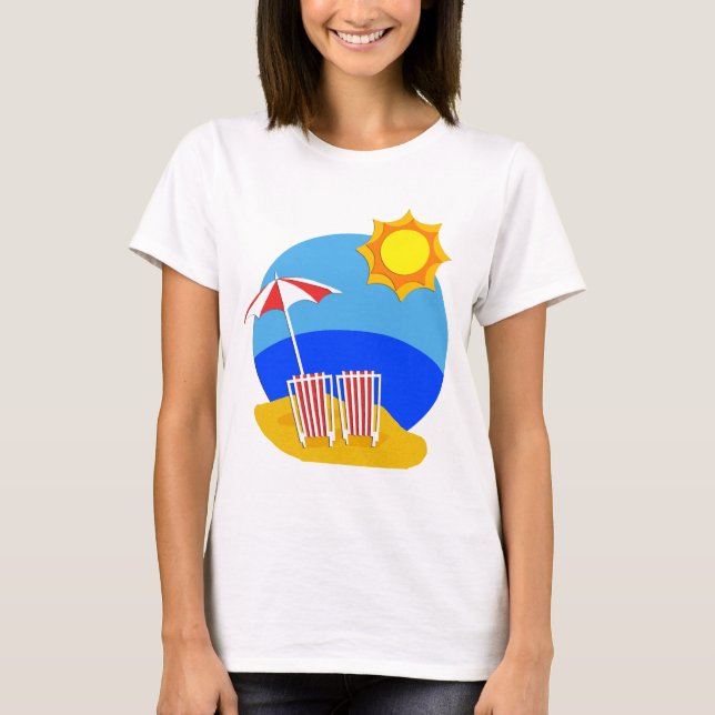 Camiseta Dia da praia da luz do sol (Frente)