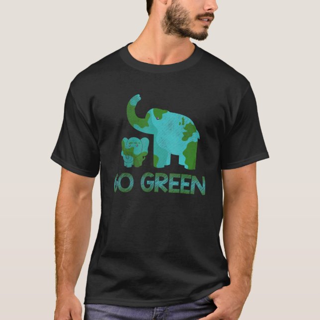 Camiseta Dia da Proteção Climática do Elefante Verde (Frente)
