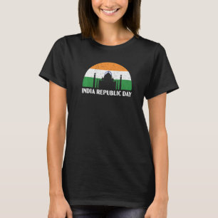 Camiseta Dia da República da Índia Bandeira Hindustani Índi