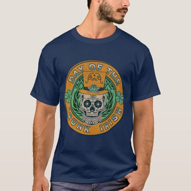 Camiseta Dia da Rua Bebendo Irlandesa Morta. Dia de Patrick (Frente)