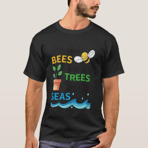 Camiseta Dia da Terra 2025 Salve Abelhas Plante Árvores Mar