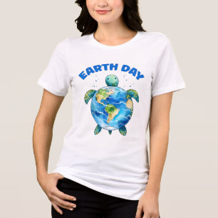 Camiseta Dia da Terra 2025 Tartaruga Marinha Salva O Planet