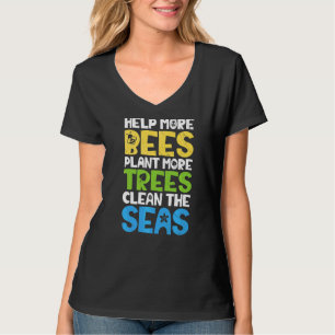 Camiseta Dia da Terra Ajuda Mais Abelhas A Plantarem Mais Á