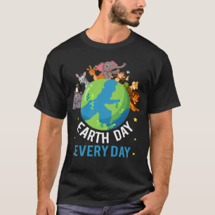 Camiseta Dia da Terra Ama Terra Animais Planetas Animais Se