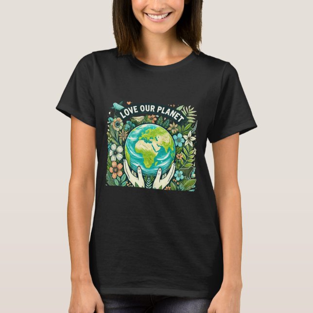 Camiseta Dia da Terra Ame Nosso Planeta  (Frente)