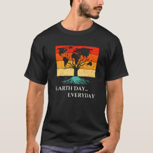 Camiseta Dia da Terra Árvore Map Mundial Cóplice Árvore Pro