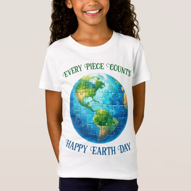 Camiseta Dia da Terra Cada Pedaço Conta Feliz Dia da Terra (Frente)