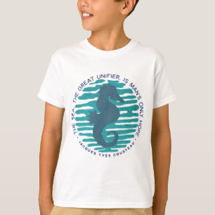 Camiseta Dia da Terra, Cavalo do Mar e Ondas, Limpar o Ocea