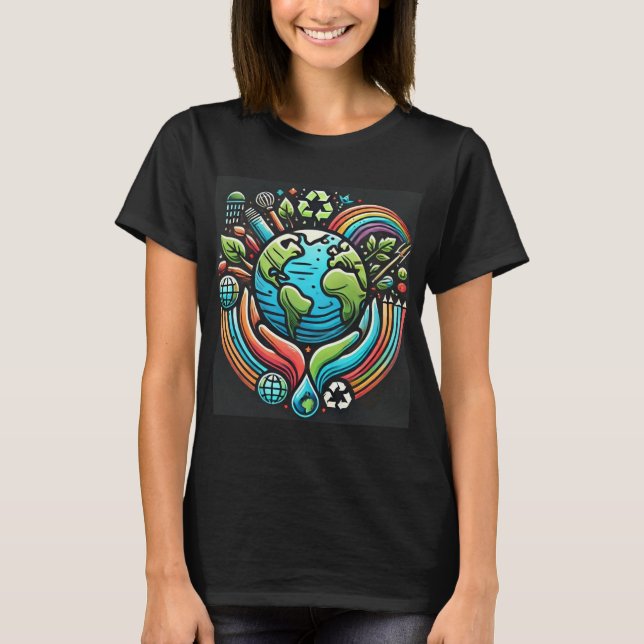 Camiseta Dia da Terra Chamada à Ação Básica das Mulheres (Frente)
