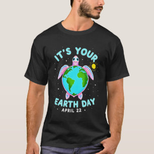 Camiseta Dia da Terra Design de Tartaruga 22 de Abril Para 