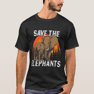 Camiseta Dia da Terra do Elefante Animal Salva Os Elefantes