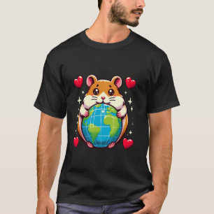 Camiseta Dia da Terra do Hamster Abraço Amor Dono Amante do