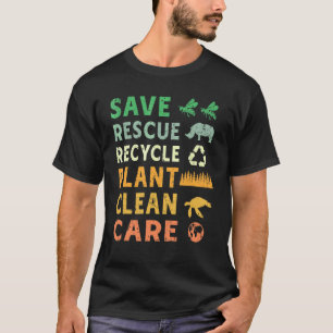 Camiseta Dia da Terra do Reciclar de Salvamento da Usina de