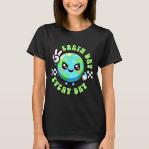Camiseta Dia da Terra Kawaii Todo Dia Crianças Planeta Paz