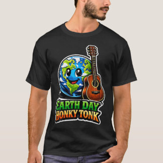 Camiseta Dia da Terra Música Country Guitarra Globo Ecológi