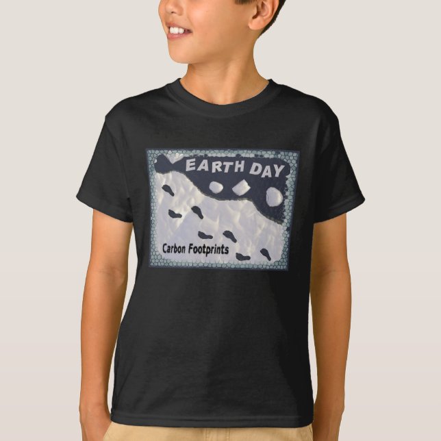 Camiseta Dia da Terra - Pegadas de Carbono (Frente)