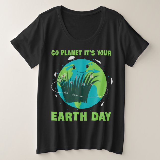 Camiseta Dia da Terra: Planeta Ir É o Dia da Terra (Frente do Design)
